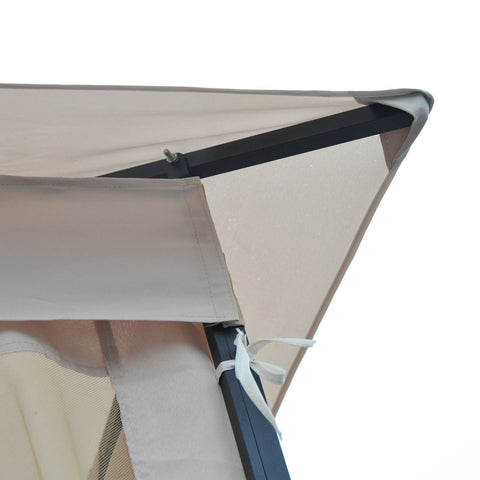 Rootz Castile Gartenpavillon – Schwarz, Braun – Metall, Polyester – 118,11 cm x 118,11 cm x 108,27 cm