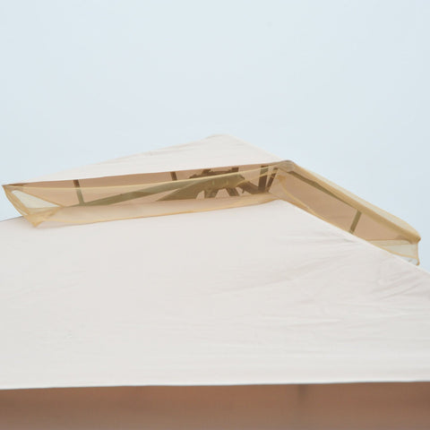 Rootz Castile Gartenpavillon – Schwarz, Braun – Metall, Polyester – 118,11 cm x 118,11 cm x 108,27 cm