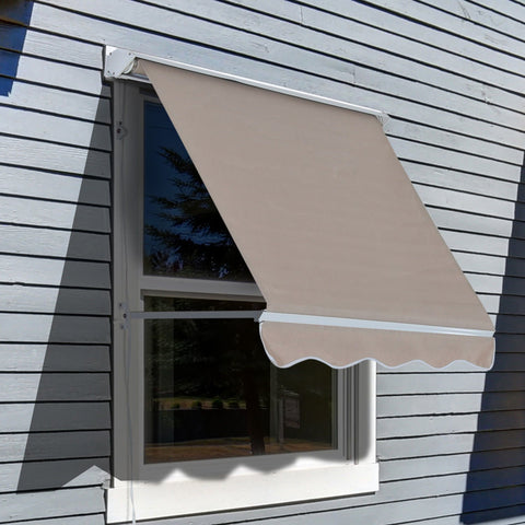 Rootz Caves Work Balcony Canopy Foldable Arm Cable - Beige - Aluminium, Polyester - 47.24 cm x 27.56 cm x cm