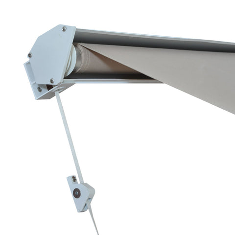 Rootz Caves Work Balcony Canopy Foldable Arm Cable - Beige - Aluminium, Polyester - 47.24 cm x 27.56 cm x cm