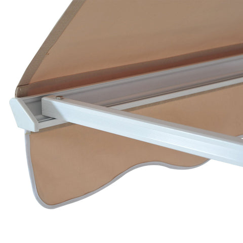 Rootz Caves Work Balcony Canopy Foldable Arm Cable - Beige - Aluminium, Polyester - 47.24 cm x 27.56 cm x cm