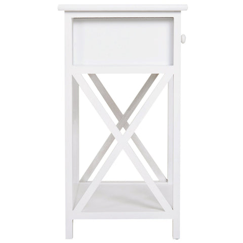Rootz Bedside Table - White - Wood, Manufactured Wood - 15.74 cm x 11.81 cm x 21.65 cm