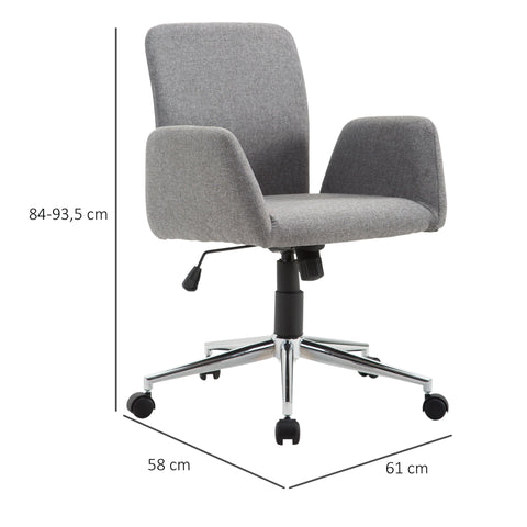 Rootz Office chair Swivel - Gray - Steel, Fabric - 24.01 cm x 22.83 cm x 36.81 cm