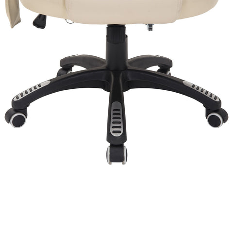 Rootz Office Swivel Chair - Crème - Leer, Pvc - 24,41 cm x 26,77 cm x 47,64 cm