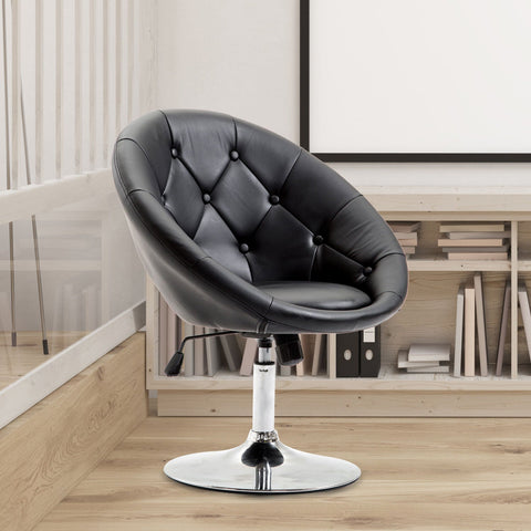 Rootz Swivel Chair - Black - Steel, Sponge, Pu - 26.77 cm x 23.22 cm x 31.49 cm