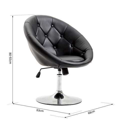 Rootz Swivel Chair - Black - Steel, Sponge, Pu - 26.77 cm x 23.22 cm x 31.49 cm