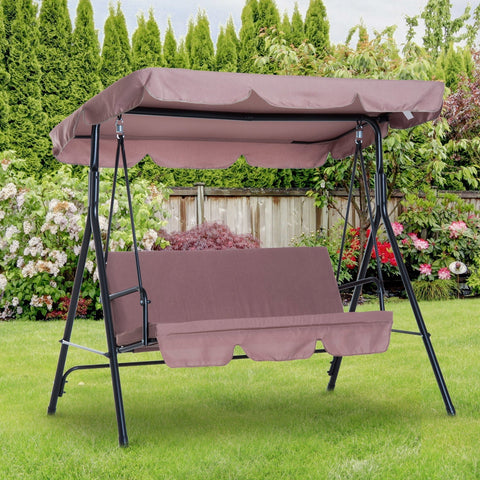 Rootz Swing 3-zits - Bruin - Staal, Polyester - 43,3 cm x 67,71 cm x 59,84 cm