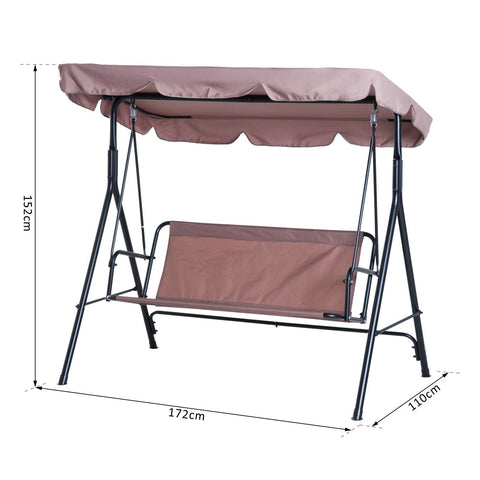 Rootz Swing 3-zits - Bruin - Staal, Polyester - 43,3 cm x 67,71 cm x 59,84 cm