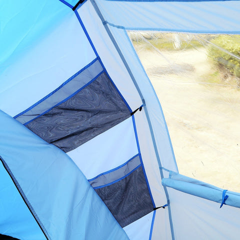 Rootz Campingzelt – Blau, Weiß – Taft, Fiberglas – 181,1 cm x 90,55 cm x 76,77 cm