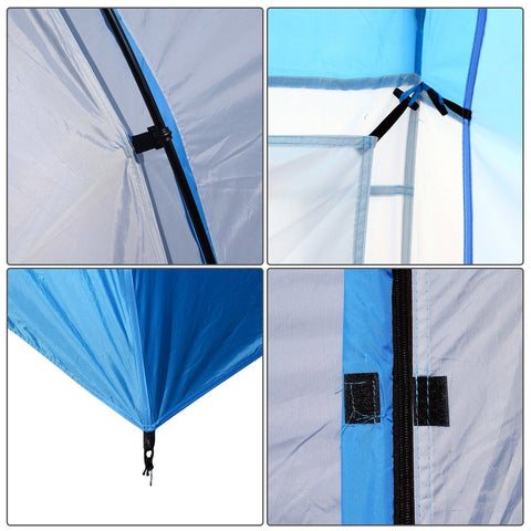 Rootz Campingzelt – Blau, Weiß – Taft, Fiberglas – 181,1 cm x 90,55 cm x 76,77 cm