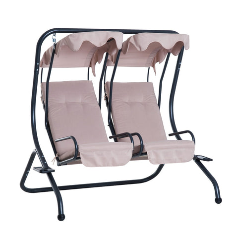 Rootz Swing 2-Zits – Beige – Stahl, Polyester – 66,93 cm x 53,54 cm x 66,93 cm