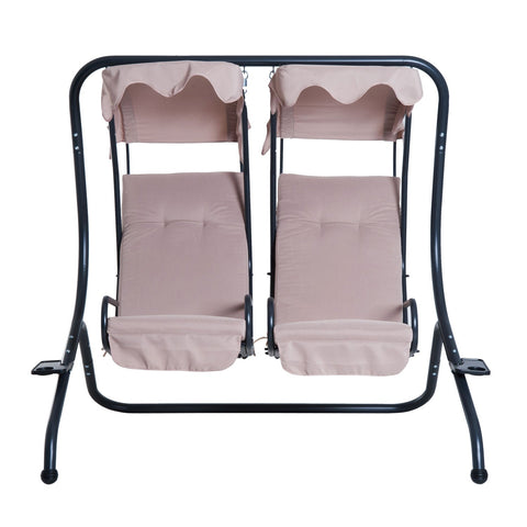 Rootz Swing 2-Zits – Beige – Stahl, Polyester – 66,93 cm x 53,54 cm x 66,93 cm