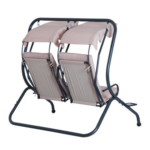 Rootz Swing 2-Zits – Beige – Stahl, Polyester – 66,93 cm x 53,54 cm x 66,93 cm