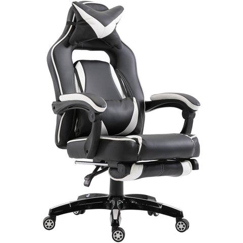 Rootz Executive Gaming Chair - White, Black - Synthetic, Metal - 27.55 cm x 25.59 cm x 45.27 cm