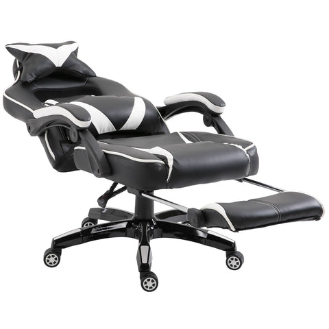 Rootz Executive Gaming Chair - White, Black - Synthetic, Metal - 27.55 cm x 25.59 cm x 45.27 cm