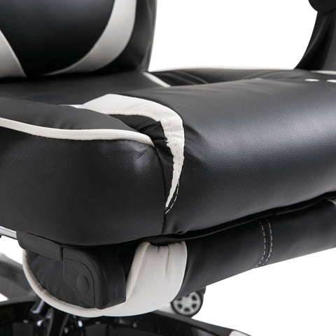 Rootz Executive Gaming Chair - White, Black - Synthetic, Metal - 27.55 cm x 25.59 cm x 45.27 cm