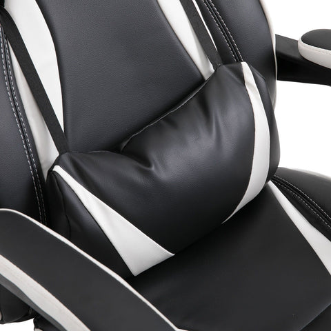 Rootz Executive Gaming Chair - White, Black - Synthetic, Metal - 27.55 cm x 25.59 cm x 45.27 cm