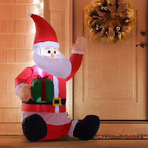 Rootz LED Santa - Red - Polyester - 27.56 cm x 19.69 cm x 47.24 cm