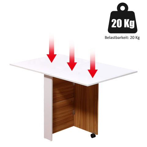 Rootz Table Table - Oak, White - Chipboard, Metal - 47.24 cm x 31.5 cm x 28.74 cm