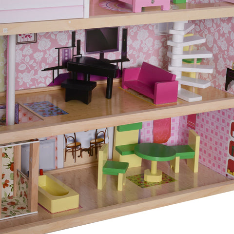 Rootz Dollhouse - Roze - - 23,62 cm x 11,81 cm x 28,14 cm
