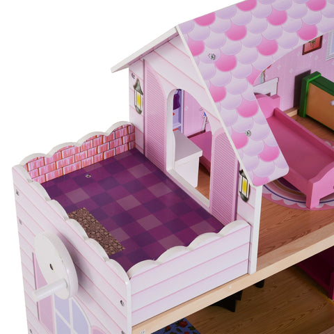 Rootz Dollhouse - Roze - - 23,62 cm x 11,81 cm x 28,14 cm