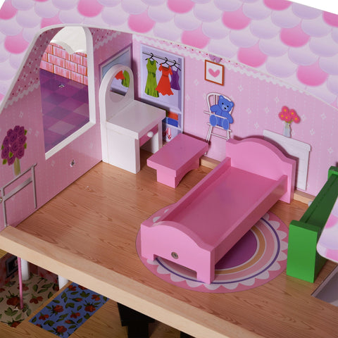 Rootz Dollhouse - Roze - - 23,62 cm x 11,81 cm x 28,14 cm