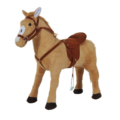 Rootz Riding Horse - Beige - Plush, Metal, Pp Cotton - 33.46 cm x 11.02 cm x 23.62 cm