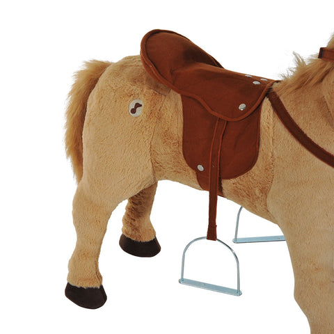 Rootz Riding Horse - Beige - Plush, Metal, Pp Cotton - 33.46 cm x 11.02 cm x 23.62 cm