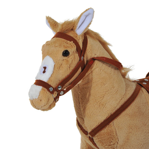 Rootz Riding Horse - Beige - Plush, Metal, Pp Cotton - 33.46 cm x 11.02 cm x 23.62 cm
