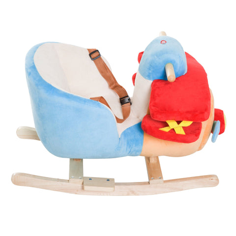Rootz Rocking Plane - Blue, Red, Orange - Alamo, Wood - 23.62cm x 12.99cm x 17.71cm