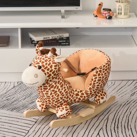 Rootz Rocking Horse - Brown - Metal, Wood, Plush - 23.62 cm x 12.99 cm x 17.71 cm