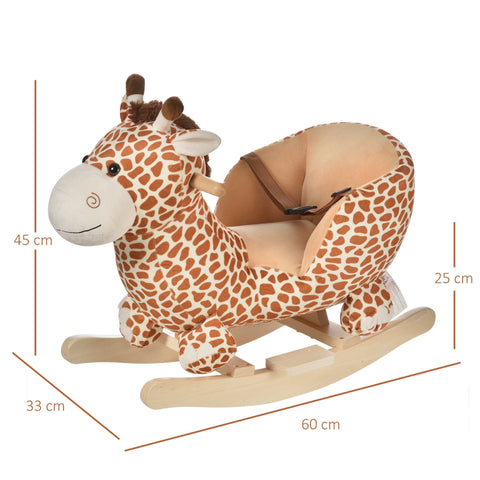 Rootz Rocking Horse - Brown - Metal, Wood, Plush - 23.62 cm x 12.99 cm x 17.71 cm