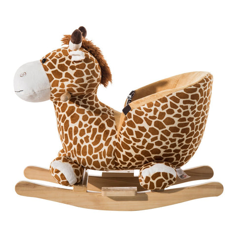Rootz Rocking Horse - Brown - Metal, Wood, Plush - 23.62 cm x 12.99 cm x 17.71 cm