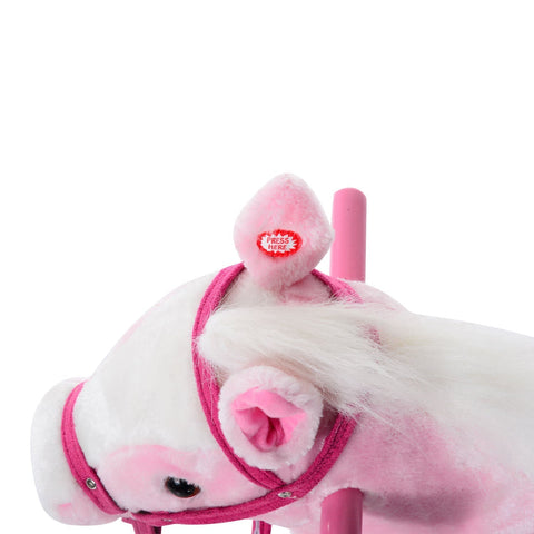 Rootz Children's rocking horse - Pink - Plush, Poplar - 29.13 cm x 11,024 cm x 25.59 cm