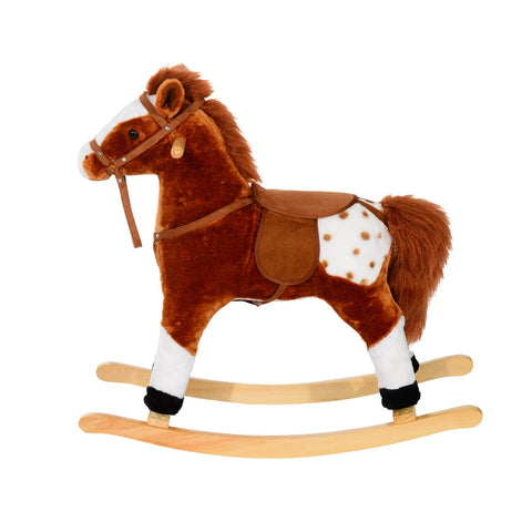 Rootz Children Rocking Horse - Brown - Plush, Poplar - 29.13 cm x 11.02 cm x 25.6 cm