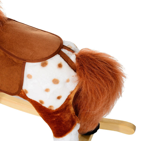Rootz Children Rocking Horse - Brown - Plush, Poplar - 29.13 cm x 11.02 cm x 25.6 cm