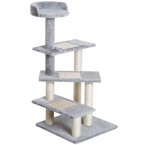 Rootz Gallon Jug Scratching Post Cat Tree - Biege, Gray - Chipboard, Plush, Sisal - 18.9 cm x 18.9 cm x 39.17 cm