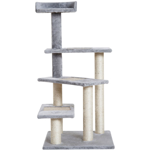 Rootz Gallon Jug Scratching Post Cat Tree - Biege, Gray - Chipboard, Plush, Sisal - 18.9 cm x 18.9 cm x 39.17 cm