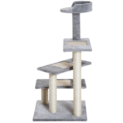 Rootz Gallon Jug Scratching Post Cat Tree - Biege, Gray - Chipboard, Plush, Sisal - 18.9 cm x 18.9 cm x 39.17 cm