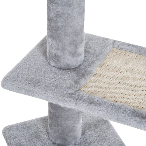 Rootz Gallon Jug Scratching Post Cat Tree - Biege, Gray - Chipboard, Plush, Sisal - 18.9 cm x 18.9 cm x 39.17 cm