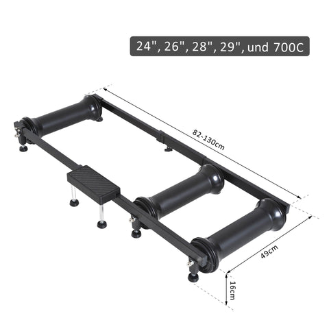 Rootz Indoor Trainer Hometrainer - Zwart - Staal, Aluminium, Kunststof - 51,18 cm x 19,29 cm x 6,3 cm