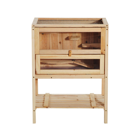 Rootz Small Animal Cage - Brown - Wood, Plexiglass, Metal - 23.62 cm x 15.74 cm x 31.49 cm