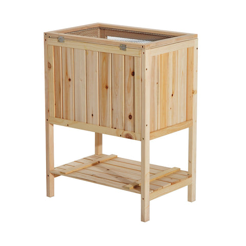 Rootz Small Animal Cage - Brown - Wood, Plexiglass, Metal - 23.62 cm x 15.74 cm x 31.49 cm