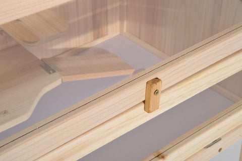 Rootz Small Animal Cage - Brown - Wood, Plexiglass, Metal - 23.62 cm x 15.74 cm x 31.49 cm