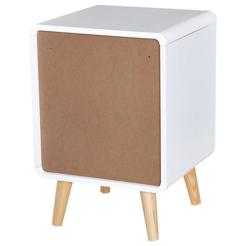Rootz Bedside Table - White, Gray - Engineered Wood, Wood - 15.74 cm x 14.96 cm x 22.83 cm