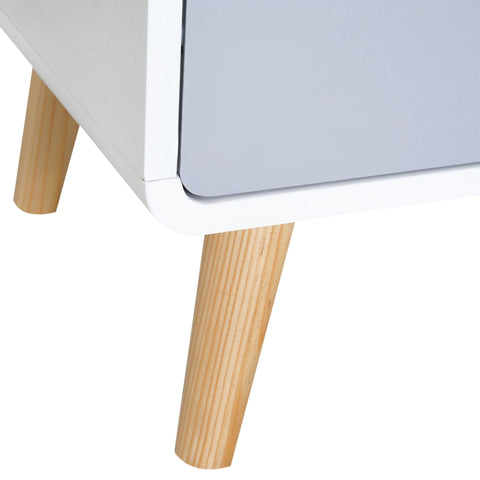 Rootz Bedside Table - White, Gray - Engineered Wood, Wood - 15.74 cm x 14.96 cm x 22.83 cm