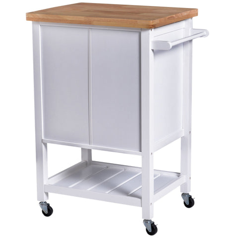 Rootz Serving Trolley Kitchen - White - Engineered Wood, Rubber, Wood - 17.91 cm x 12.79 cm x 2.4 cm