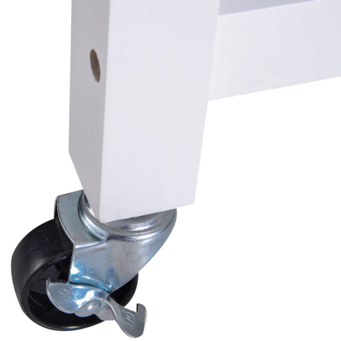 Rootz Serving Trolley Kitchen - White - Engineered Wood, Rubber, Wood - 17.91 cm x 12.79 cm x 2.4 cm