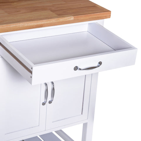 Rootz Serving Trolley Kitchen - White - Engineered Wood, Rubber, Wood - 17.91 cm x 12.79 cm x 2.4 cm