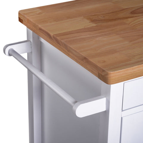 Rootz Serving Trolley Kitchen - White - Engineered Wood, Rubber, Wood - 17.91 cm x 12.79 cm x 2.4 cm